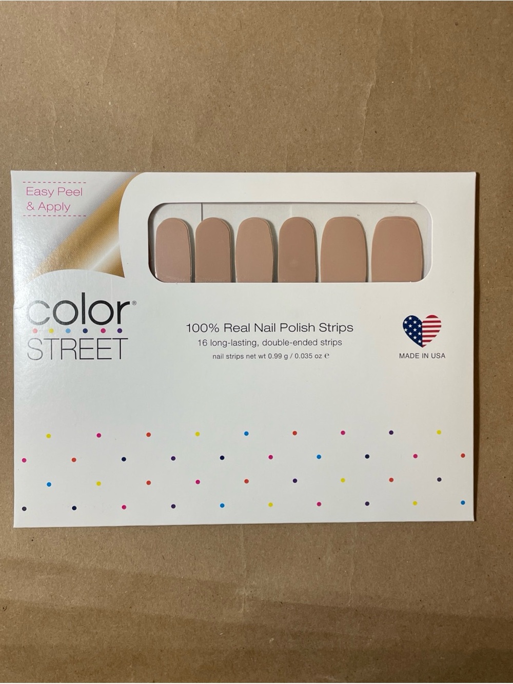 Color Street Nude Beige Peel-On Nail Strips - Giza Sands color